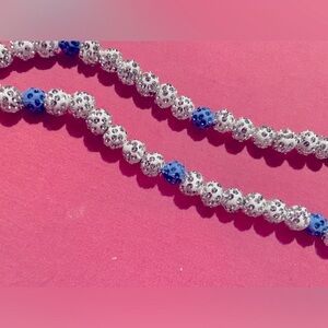 💎 Gorgeous Blue & White with Rhinestone Necklace or Bracelet 💎 NWT